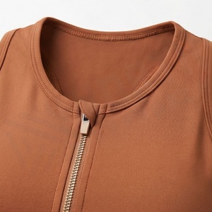 Custom Made New Zipper Sports Bra For Womens <b>One</b> Shoulder Crop <b>Top</b> Vest Gym Fitness Yoga Set Activewear Wholesale Gear - Product Image 4