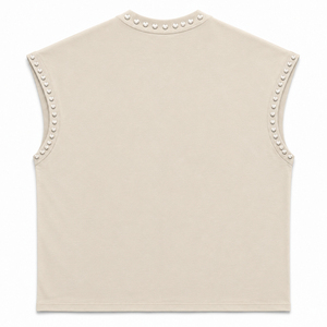Débardeur imprimé personnalisé SHY SPORTS, 100% coton jersey, nouveau style vintage tendance, sans manches, unisexe, pour l'été. - Product Image 2