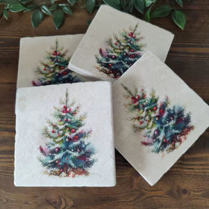 Sous-verres décoratifs pour arbre de Noël, décorations de table festives pour les fêtes, sous-verres pour boissons - Product Image 1