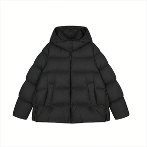 Chaqueta acolchada de invierno para mujer con logotipo personalizado, con capucha, cremallera, estilo burbuja, extragrande, para exteriores - Product Image 2