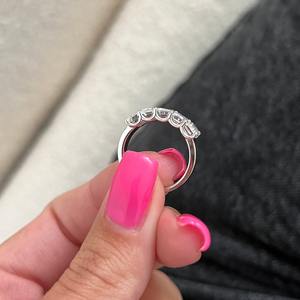 2.5CT <b>Emerald</b> Cut Lab Grown Diamond <b>Ring</b> , Five Stone <b>Emerald</b> Cut <b>Ring</b> , U Shape Setting Wedding <b>Band</b> , Rose Gold Stackable <b>Ring</b> - Product Image 6