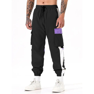 OEM Custom Men's Streetwear Cargo Jogger Pants Color Block Multi-Pocket Elastic Waist <b>Drawstring</b> <b>Trousers</b> Wholesale B2B - Product Image 5