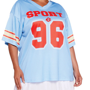Streets Women’s Oversized <b>Mesh</b> American Football Jersey Plus Size Vintage Athletic Tee OEM Sportswear Manufacturer Private Label - Product Image 5
