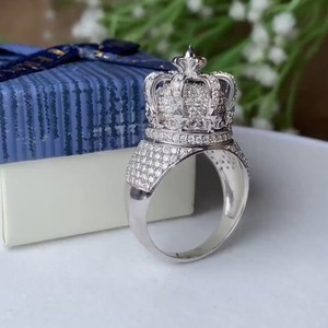 Personalized Custom 925 Sterling <b>Silver</b> <b>Rings</b> VVS Diamond Pave <b>Set</b> Vintage Wedding Party Gift Men's Engagement Diamond <b>Ring</b> - Product Image 4