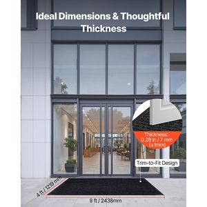 Tappeto Industriale Commerciale a Strisce Eleganti 8 x 4 Piedi con Fondo in PVC, Tappetino Pesante per Interni ed Esterni per Ingresso - Product Image 2