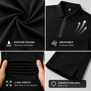 Custom Cross Border Polo <b>Shirt</b> for Men Summer Breathable Zipper Polo Collar Sports Short Sleeve T <b>Shirt</b> Trendy Young <b>Half</b> Sleeve - Product Image 4