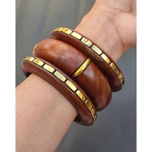 Pulseras de Madera Hechas a Mano de Moda con Detalles de Latón, Brazalete Apilable, Joyería Tradicional de Moda, Fabricante Mayorista para Compradores Globales - Product Image 6