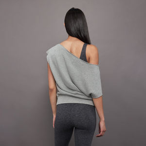 Sudadera Personalizada de Talla Grande para Mujer, Color Sólido, Manga Corta, Cómoda para el Gimnasio, con Apliques, Hombros Descubiertos, Sudadera de Invierno para Mujer de Talla Grande - Product Image 3