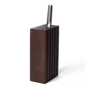 Bloque para Cuchillos de Madera de Acacia Color Nogal, Soporte para 5 Cuchillos, Organizador de Cubertería Estilo Bistro para Encimera de Cocina - Product Image 1