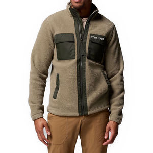 Chaquetas de Forro Polar Sherpa para Hombre, a la Moda, para Invierno, con Bolsillo Frontal Grande, Manga Larga, Cuello Alto con Cierre, Disponibles en Talla Grande - Product Image 4