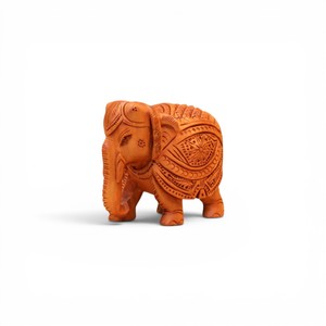 Figurine d'éléphant en bois artisanale |   Statue d'éléphant sculptée décorative |   Décoration de table artisanale en bois pour la maison, Diwali, mariage - Product Image 2