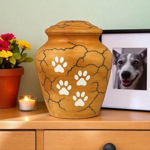 Urna de Madera Hecha a Mano para Cenizas de Perro o Gato, Urna Conmemorativa con Huella Azul Grabada, Urna de Cremación Personalizada, Idea de Regalo para la Pérdida de un Mascota - Product Image 3
