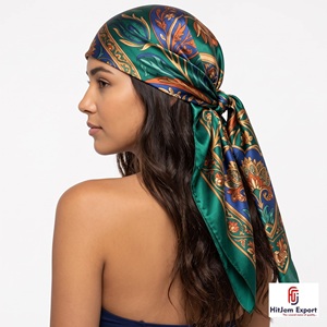 Luxury Satin Printed Scarf Manufacturer OEM ODM Branding Label Promotion Advertising Wholesale Africa - Product Image 2