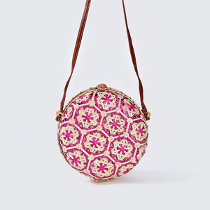 Bolsas tejidas a mano de bambú de moda pequeña natural precio barato bolsos de compras de playa Bolsa De niña marca personalizada - Product Image 1