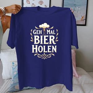 Frase Deutsch Get Beer diseño puro algodón Mujer camiseta ajuste cómodo - Product Image 3