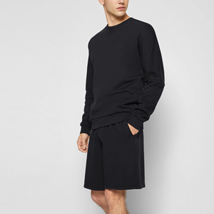 Vêtements d'été et d'automne pour hommes, ensembles de survêtements 100% coton - Tailles plus grandes, respirants, vente en gros, sweats à capuche et shorts, motif uni - Product Image 4