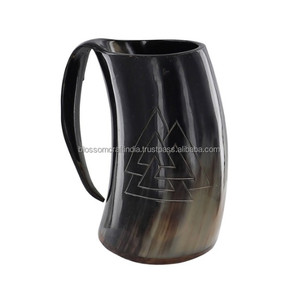 Taza de Cuerno de Búfalo Hecha a Mano, Estilo Rústico, Material Natural, Vajilla Duradera y Única para Comedor y Cocina - Product Image 3