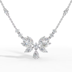 จี้เพชรทรงหยดน้ำและทรงมาร์คีส์ 14K ทองคำ พร้อมเพชรทรงกลมเพาะเลี้ยงในห้องปฏิบัติการ |   เครื่องประดับอัญมณีชั้นสูง |   ของขวัญแต่งงานสุดหรูสำหรับผู้หญิง - Product Image 5