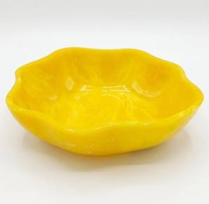 Tazón para servir frutas de resina hecho a mano, tazón decorativo para ensalada con borde ondulado, tazón central de primera calidad, tazón para aperitivos, tazón para postres, decoración moderna - Product Image 5