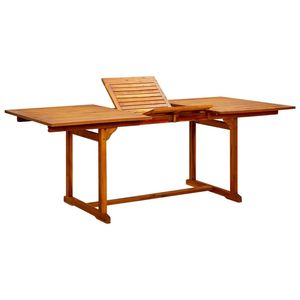 Table de jardin extensible moyenne en bois d'acacia massif, mobilier d'extérieur en bois naturel - Product Image 1