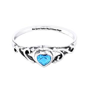 Blue <b>Quartz</b> Gemstone <b>Ring</b> 2.0 Grams Vintage Style Fashionable Bezel Setting for Any Application - Product Image 2