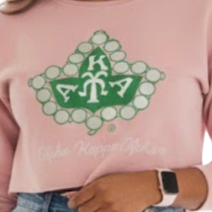 <b>Pink</b> Crop Ivy <b>Sweatshirt</b> for Women Classic Crewneck Long Sleeve Cropped Pullover Sorority Inspired Casual Fleece Fashion Street - Product Image 5