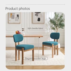 Casa moderna 2 pezzi sedia da pranzo in legno tessuto imbottito sedie da cucina per sala da pranzo cucina - Product Image 3