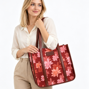 Pinksa Fashion <b>Vintage</b> Style Printed Floral Cotton Fabric Shoulder <b>Handbag</b> for Travel - Product Image 3