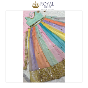 Elegant Design <b>Top</b> Quality Best Collection of Wedding Wear Indian Clothing Georgette Lehenga Choli for Women at Low Price - Product Image 6