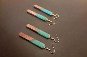 MN EXPORTS Premium <b>Resin</b> & Wood Artistic Handmade Dangle Earrings Fashion Gift for Her Daily Wear Party Islamic - Product Image 4