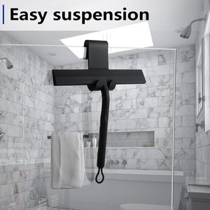 Tergivetro doccia in acciaio inossidabile con lama in silicone, senza foratura, per la pulizia di finestre e specchi, con gancio - Product Image 2