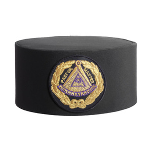 OEM ODM Wholesale Manufacturer High Quality Past Grand Master Blue Lodge Crown Cap Black Premium Embroidered <b>Purple</b> Gold Emblem - Product Image 1