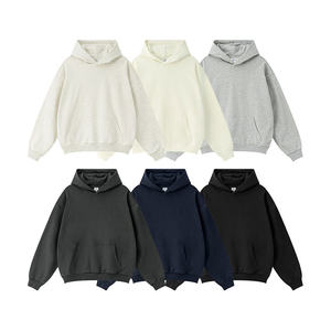 เสื้อฮู้ดดี้โอเวอร์ไซส์ผ้าฝ้าย 100% คุณภาพสูง ทรงหลวม ไหล่ตก พิมพ์ลาย สตรีทแวร์ ผลิตตามสั่ง - Product Image 1