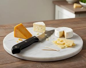 Tabla de cortar de mármol negro para una estética de cocina limpia, que proporciona una base de corte suave y un fácil mantenimiento. - Product Image 3