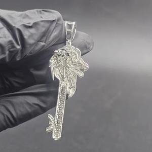 Colgante de León Hip Hop Unisex con Cabeza de León Redonda, Diamante Moissanita, Plata 925, Joyería Fina Brillante, Colgantes y Dijes - Product Image 2