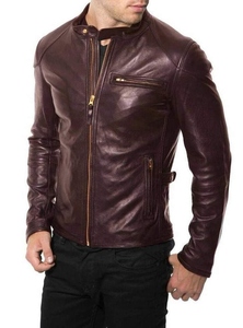 Chaqueta de Motociclista Ajustada para Hombre, Chaqueta de Invierno de Cuero Vacuno Premium, Chaqueta de Aviador Vintage Negra - Product Image 3