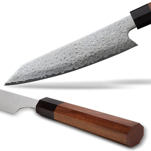 Couteau de chef japonais en acier Damas, manche en bois, forgé à la main, 8-9,9 pouces, ambidextre, couteau de cuisine professionnel - Product Image 1
