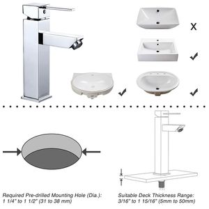 Rubinetto per lavabo cromato a 1 foro con altezza del beccuccio di 4 pollici - Product Image 6