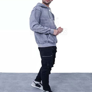 Nouvel Arrivage Sweat à Capuche Homme Grammage Lourd, Lavage Vintage et Acide, Grande Taille, Modèle Basique - Product Image 4