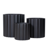 Vente en gros d'usine, grand pot rond en fibre de pierre, pot de fleurs extérieur, pot en béton GRP, pot en ciment