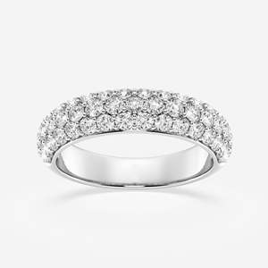 Women's Eternity Band Ring Round Brilliant Cut Diamond Pave Setting Classic Wedding Jewelry - Product Image 2