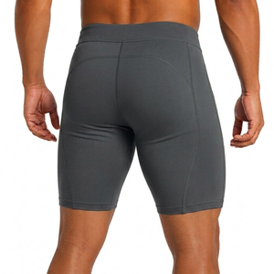 Shorts de compression sportifs pour hommes, taille élastique, logo personnalisé, en spandex, pour la course et l'entraînement - Product Image 1