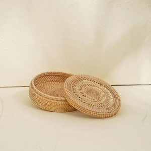 Elegant Natural Rattan Storage Box Sustainable Handmade <b>Wicker</b> Organizer Decorative Home Storage <b>Basket</b> - Product Image 1