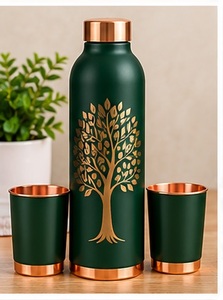 Juego de Termo Moderno de Cobre Negro con Diseño de Montaña y Dos Tazas, Portátil y Ecológico - Product Image 3
