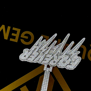 Pendentif Hip Hop personnalisé avec nom et numéro sur mesure, plaqué or, moissanite, argent sterling 925, bijoux de fête - Product Image 2