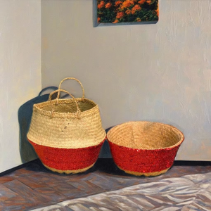 ถาดเสิร์ฟอเนกประสงค์ทำจากผักตบชวาทอมือ ราคาประหยัด เป็นมิตรกับสิ่งแวดล้อม สไตล์วินเทจ พร้อมหูจับสะดวกสบายสำหรับห้องนอน - Product Image 1