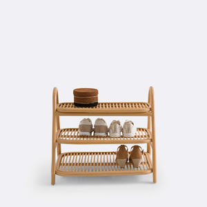 Étagère à chaussures en rotin naturel à 3 niveaux, faite à la main, pour la décoration de la chambre d'enfant, chambre de bébé - Product Image 3