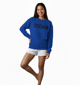 Custom Embroidered Front Printed Knitted 100% Cotton Casual Mock Neck Long Sleeve Sweatshirt Women's Sorority Wear Autumn Winter - Product Image 3