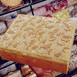 Luxurious Beaded 100% Cotton Fabric European Style Jewelry <b>Storage</b> <b>Boxes</b> - Product Image 1