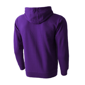 Sudadera con Capucha Morada para Hombre, Color Sólido, Casual, con Bolsillo, Tejido de Felpa, Corte Regular, Estilo Otoñal - Product Image 2